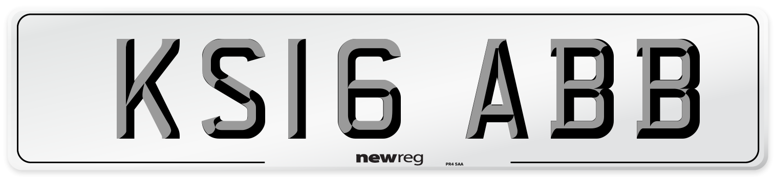 KS16 ABB Number Plate from New Reg